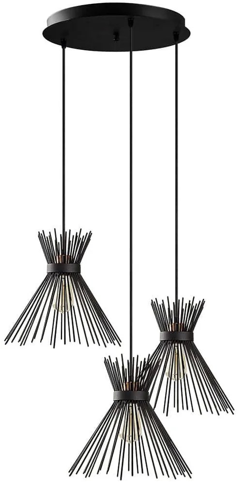 Φωτιστικό Οροφής Kirpi 892OPV1558 63x63x128cm 3xE27 40W Black Opviq