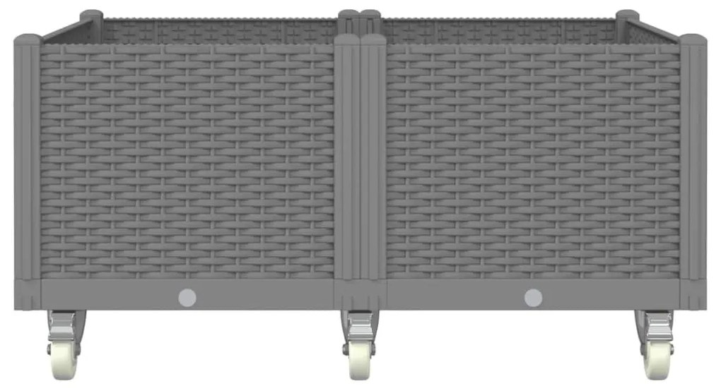 Ζαρντινιέρα Κήπου με Ροδάκια Αν.Γκρι 100x80x54εκ Πολυπροπυλένιο - Γκρι