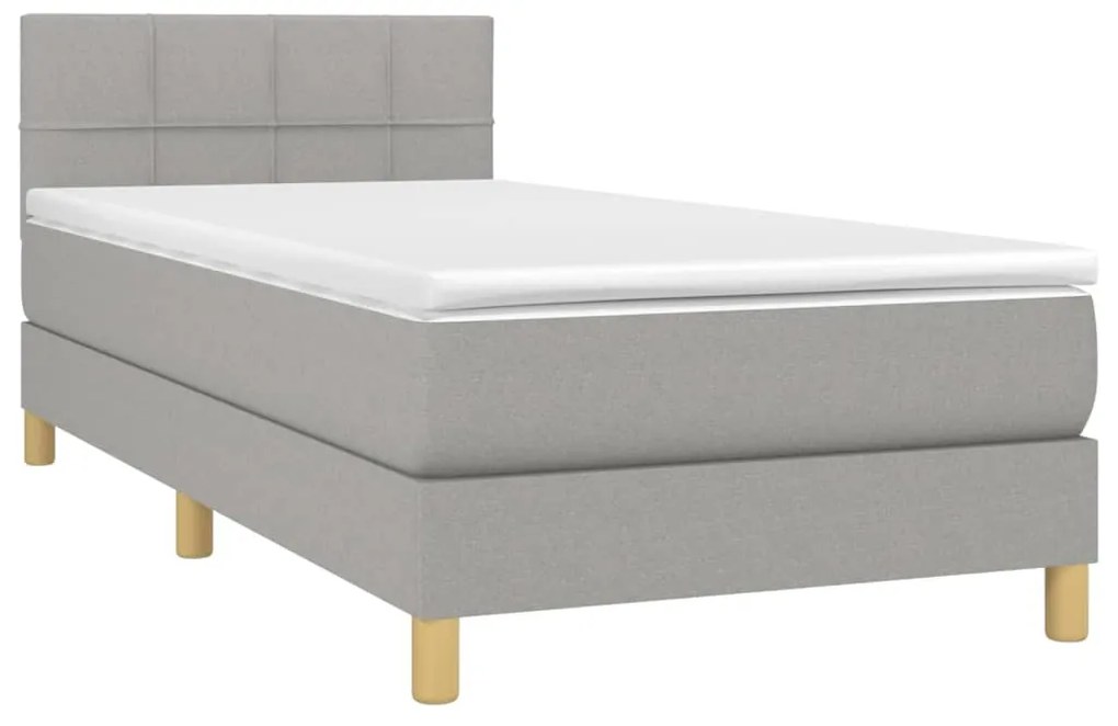 ΚΡΕΒΑΤΙ BOXSPRING ΜΕ ΣΤΡΩΜΑ ΑΝΟΙΧΤΟ ΓΚΡΙ 80X200 ΕΚ. ΥΦΑΣΜΑΤΙΝΟ 3140569