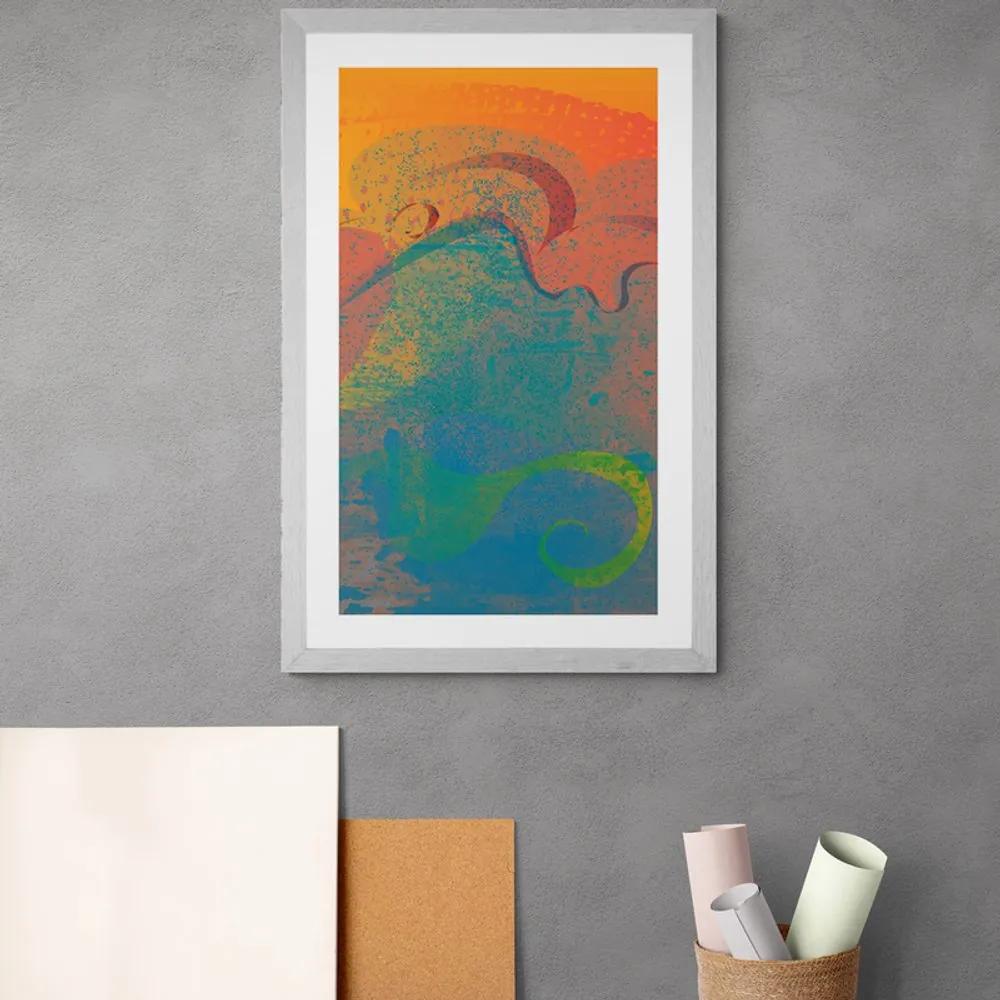 Αφίσα με παρπαστού Αφηρημένο σχέδιο της θάλασσας - 40x60 white