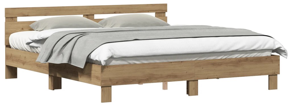 vidaXL Σκελετός Κρεβατιού με κεφαλάρι Artisan Oak 180 x 200 cm