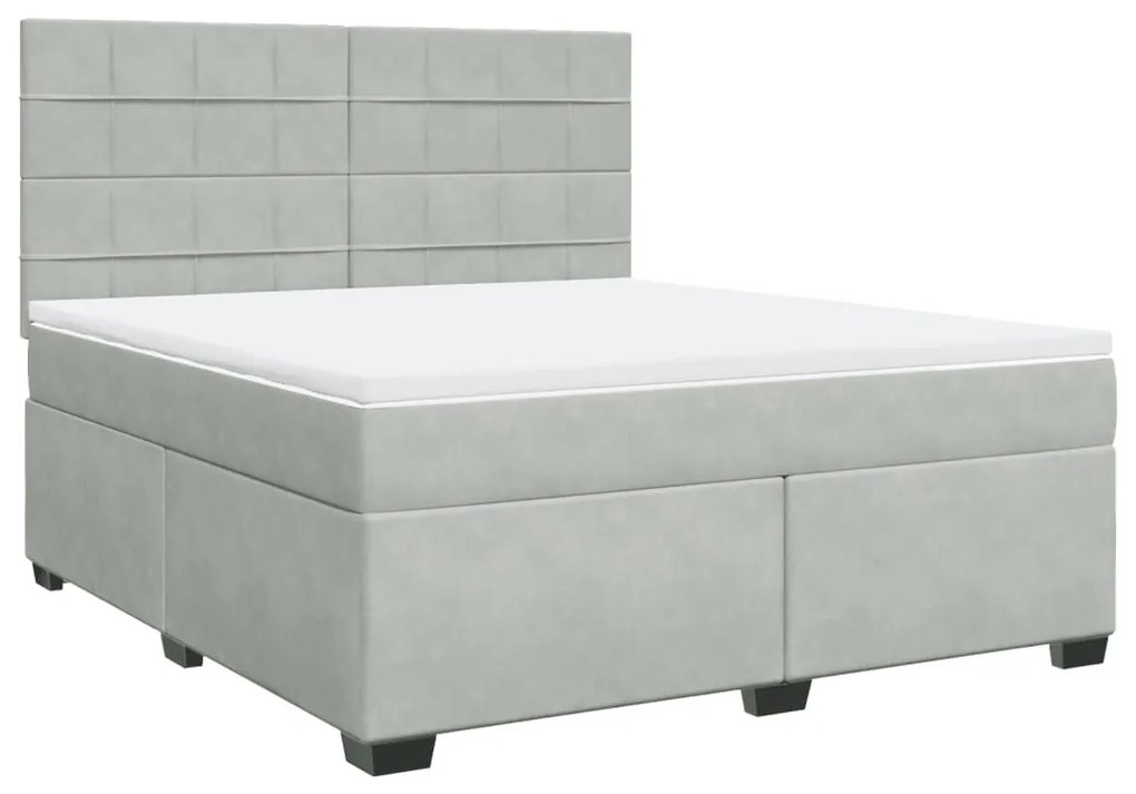 ΚΡΕΒΑΤΙ BOXSPRING ΜΕ ΣΤΡΩΜΑ ΑΝΟΙΧΤΟ ΓΚΡΙ 180X200 ΕΚ. ΒΕΛΟΥΔΙΝΟ 3290978