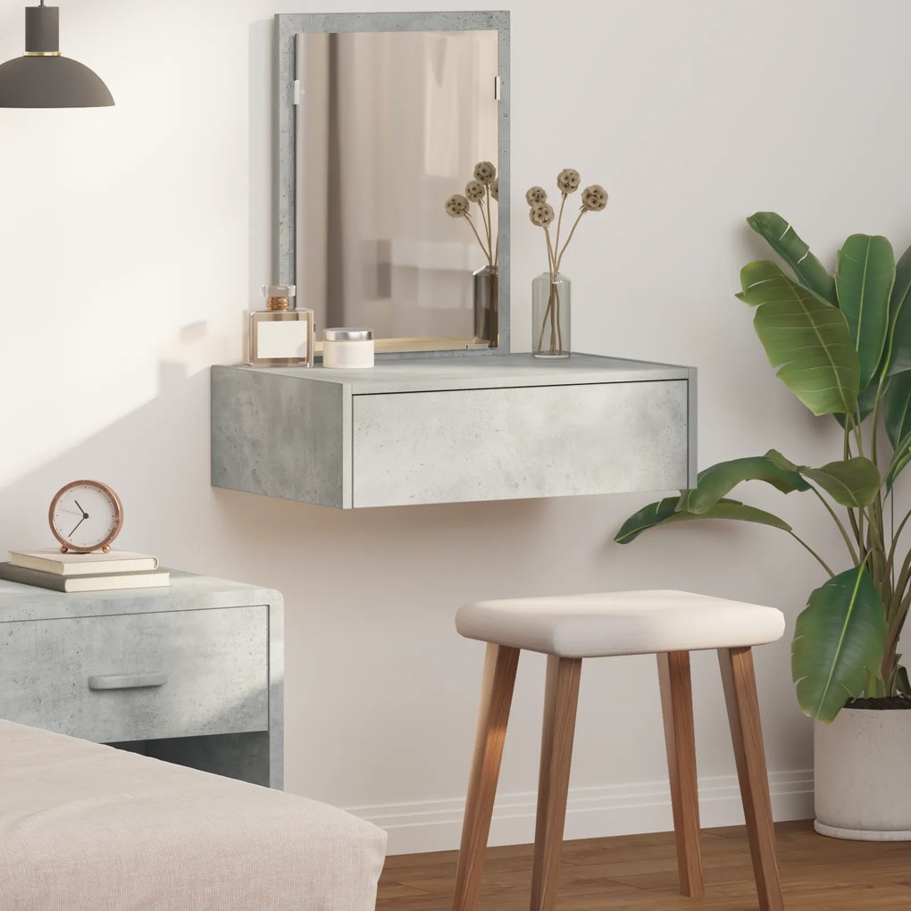 vidaXL Τραπεζάκι Ομορφιάς Τοίχου Γκρι 60x40x70 εκ.