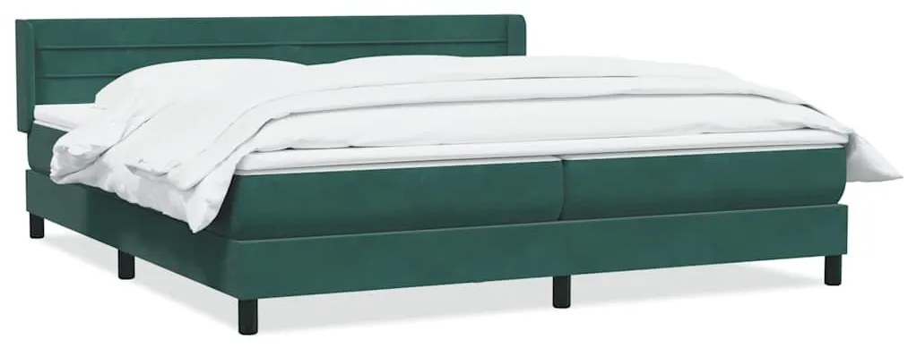 Κρεβάτι Boxspring με Στρώμα Σκούρο Πράσινο 180x210εκ. Βελούδινο - Πράσινο