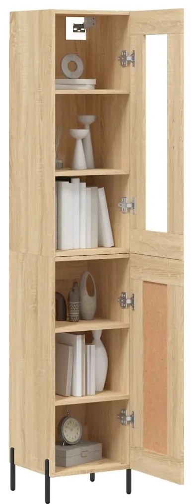 vidaXL Μπουφές Sonoma δρυς 34,5 x 34 x 180 εκ. από Επεξεργασμένο Ξύλο