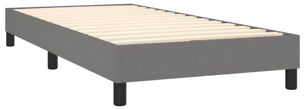 vidaXL Κρεβάτι Boxspring με Στρώμα Σκούρο Γκρι 100x200 εκ. Υφασμάτινο