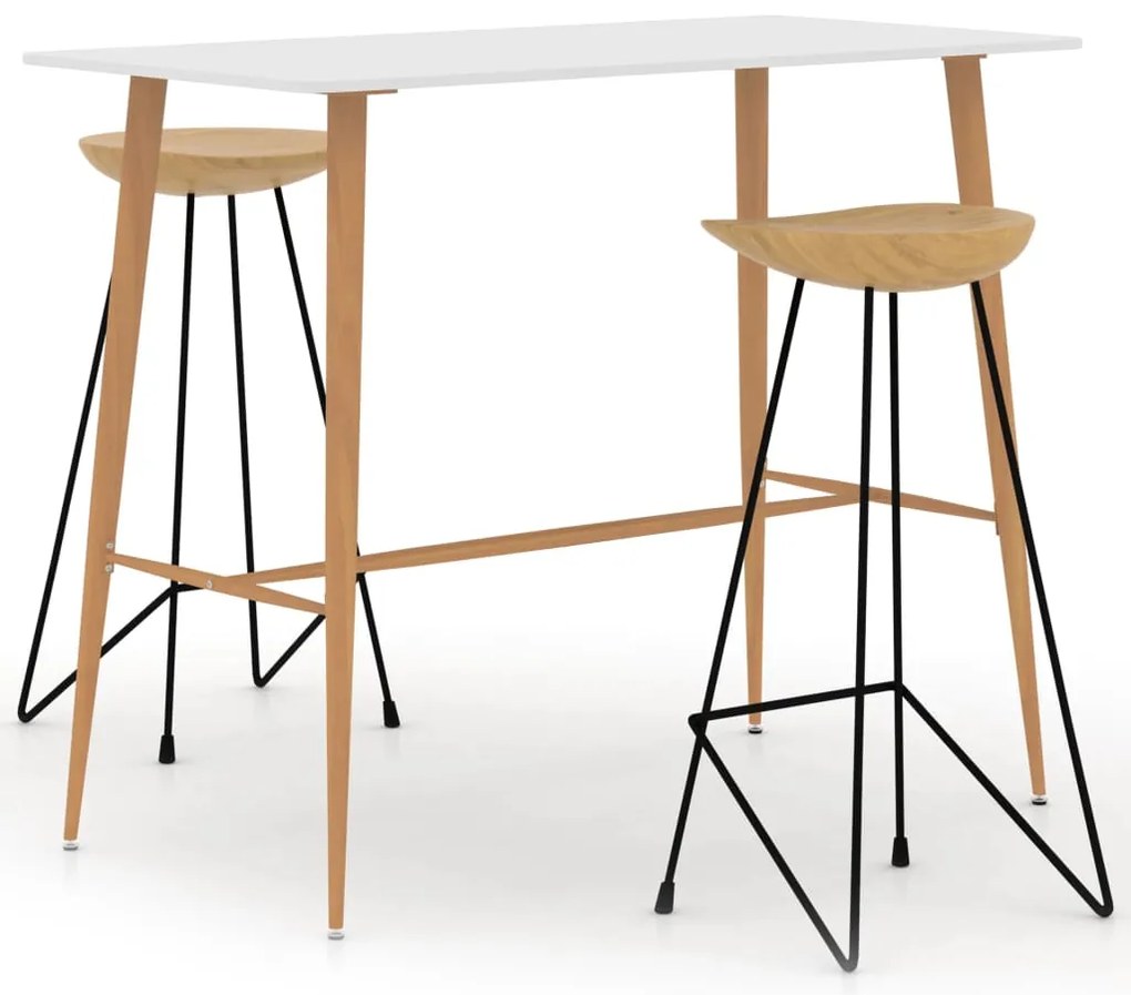 vidaXL Σετ Επίπλων Μπαρ 3 Τεμαχίων Λευκό