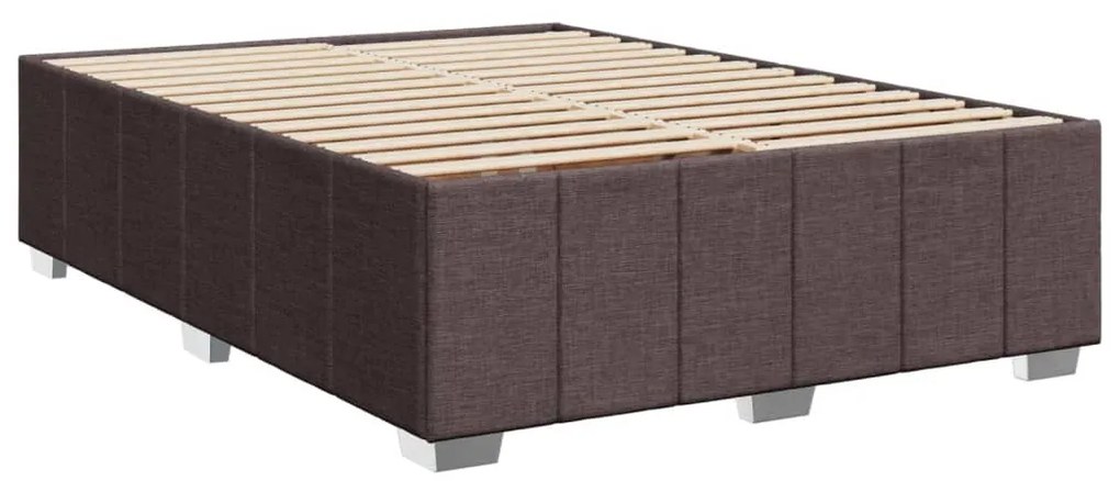 Κρεβάτι Boxspring με Στρώμα Σκούρο Καφέ 140x190 εκ. Υφασμάτινο - Καφέ