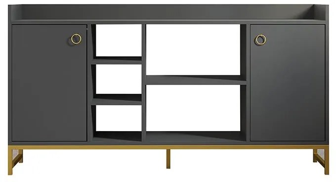 Μπουφές Delta ανθρακί - χρυσά μεταλλικά πόδια 160x40x85 εκ. 160x40x85 εκ.