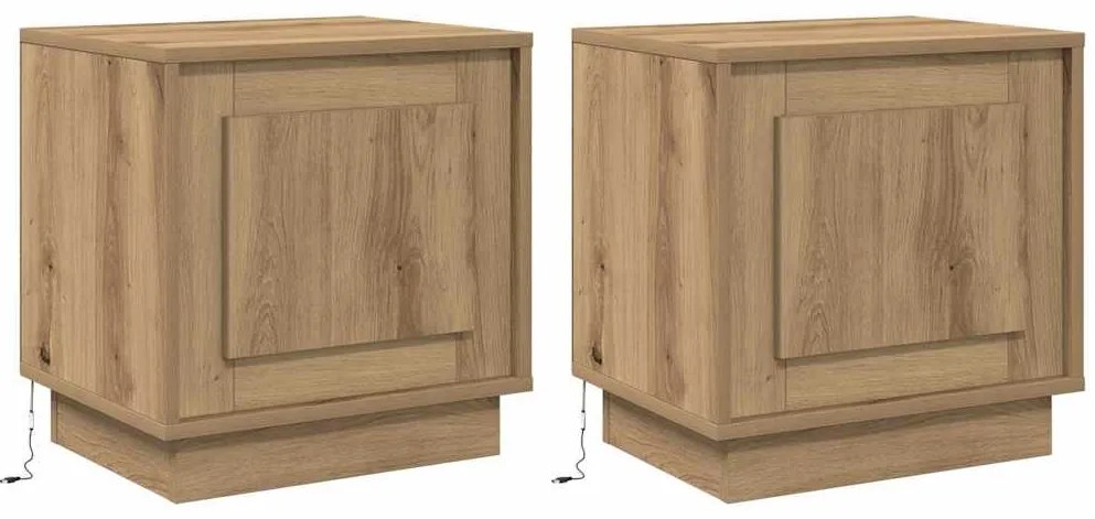 vidaXL Κομοδίνο με 2 pcs artisan δρυς 44 x 34.5 x 45 εκ