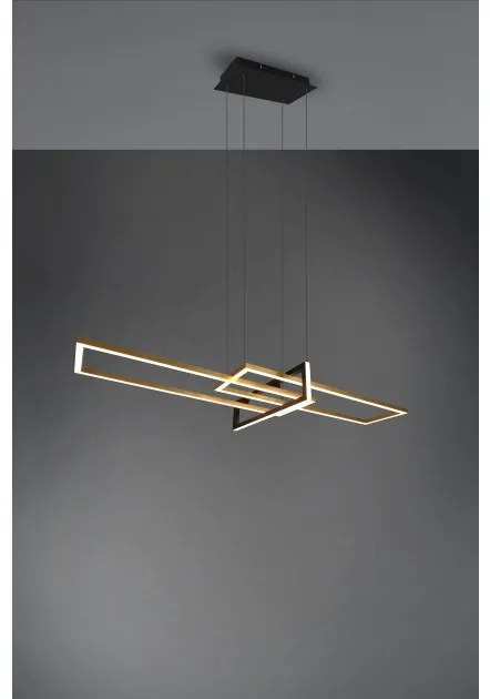 Κρεμαστό Φωτιστικό Οροφής LED 34W Switch Dimmer 3000K Salinas Trio Lighting-320310308-Ορείχαλκος 320310308