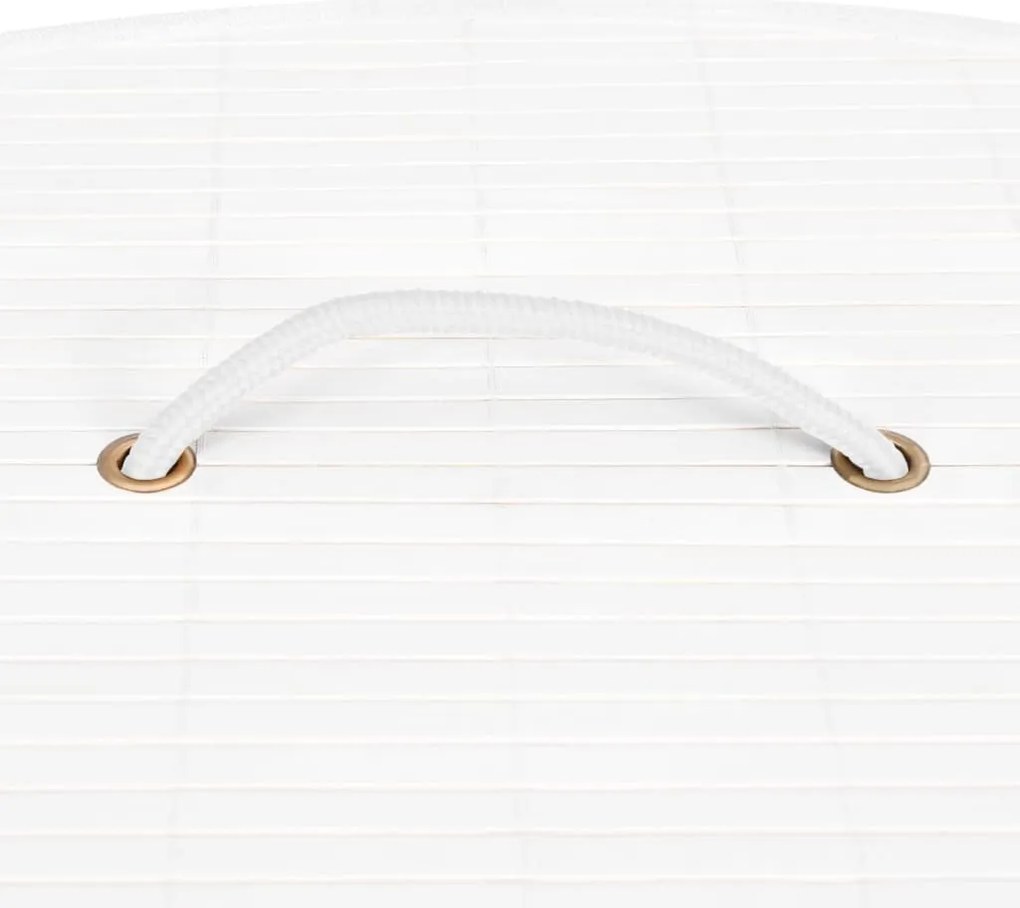 vidaXL Καλάθι Άπλυτων Γωνιακό Λευκό 60 Λίτρων από Μπαμπού