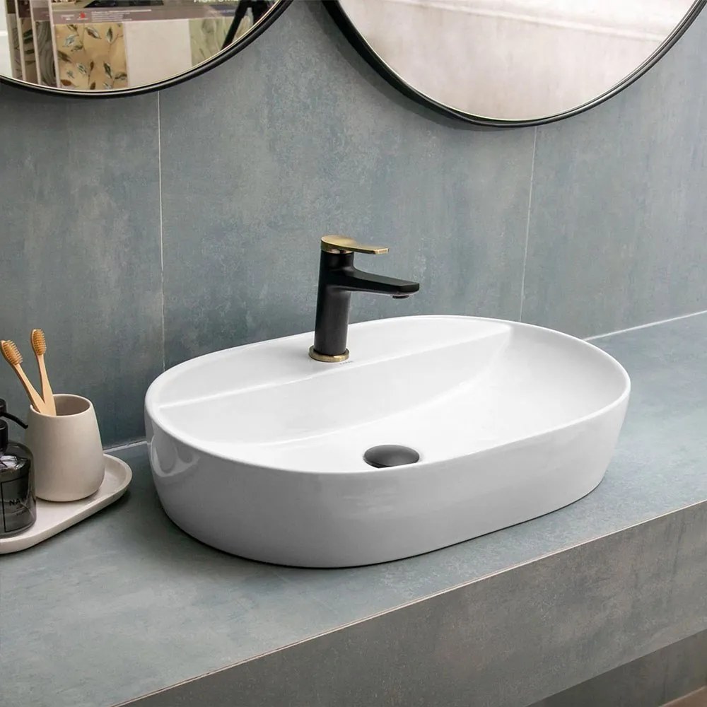 Νιπτήρας Επικαθήμενος LT 2203 61x40x12cm White Karag Πορσελάνη