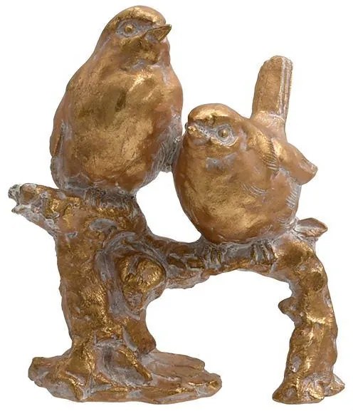 Επιτραπέζιο Διακοσμητικό "Πουλιά σε κλαδί" FL543 Fylliana Polyresin Χρυσό-Λευκό χρώμα 15x10x17εκ