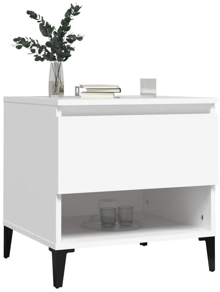 Βοηθητικά Τραπέζια 2 τεμ. Λευκά 50x46x50 εκ. Επεξεργασμένο Ξύλο - Λευκό