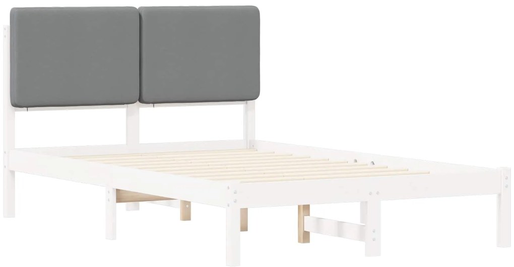 vidaXL Σκελετός Κρεβατιού με Επενδεδυμένο Κεφαλάρι Ανοιχτό γκρι