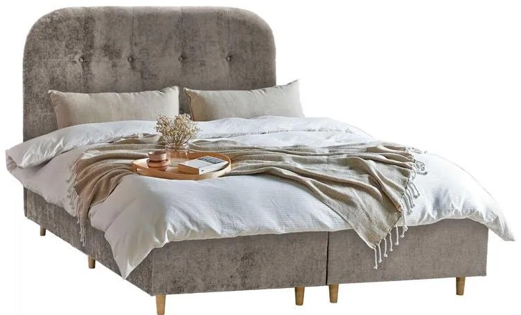 Επενδυμένο Κρεβάτι New Amsterdam Fylliana Μπέζ Διπλό 160x200 εκ. 160x208x124 εκ.