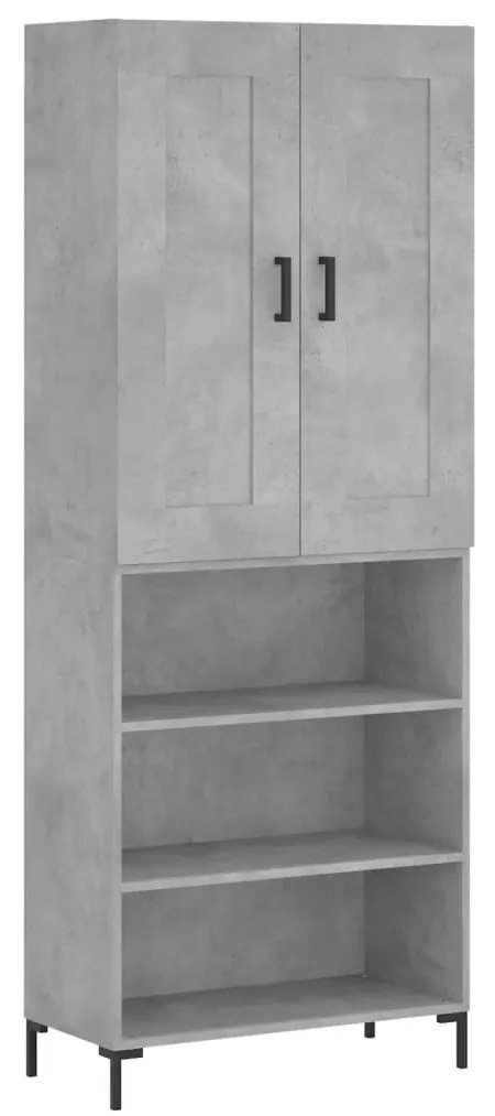 vidaXL Ντουλάπι Γκρι Σκυροδέματος 69,5x34x180 εκ. Επεξεργασμένο Ξύλο