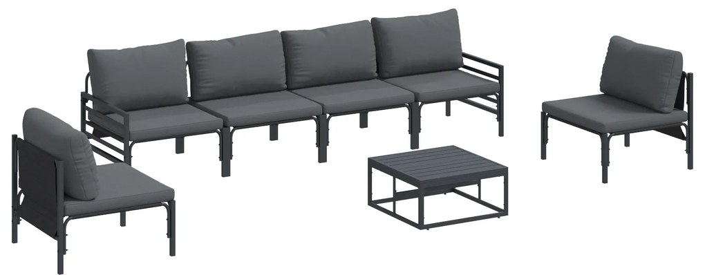 vidaXL Σετ Καναπέ Κήπου 7 pcs Ανθρακί Ατσάλι