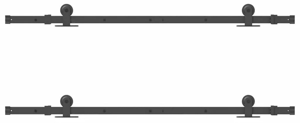 vidaXL Μηχανισμός Συρόμενης Μεσόπορτας Μαύρος 305 εκ. Ατσάλινος