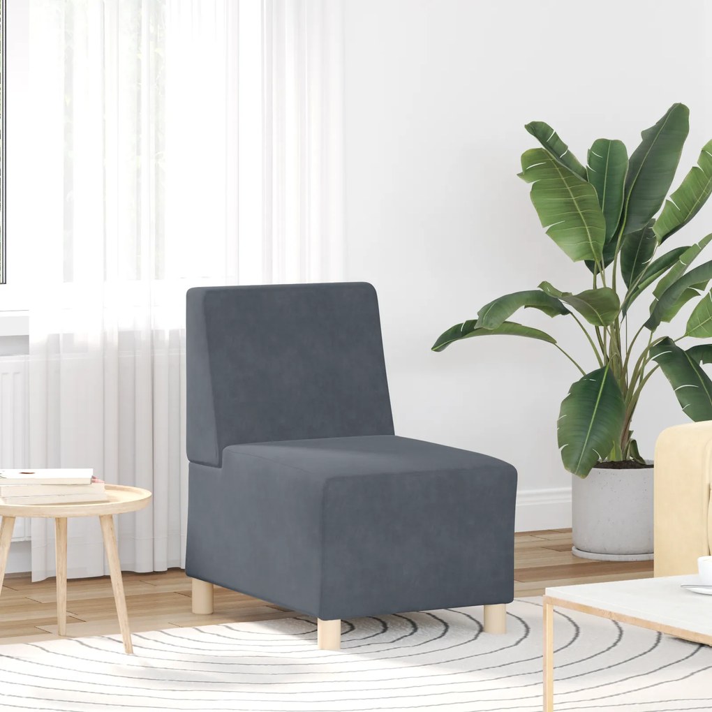vidaXL Καναπέδες 3 pcs Σκούρο γκρι 55 x 74 x 82 εκ. Βελούδο