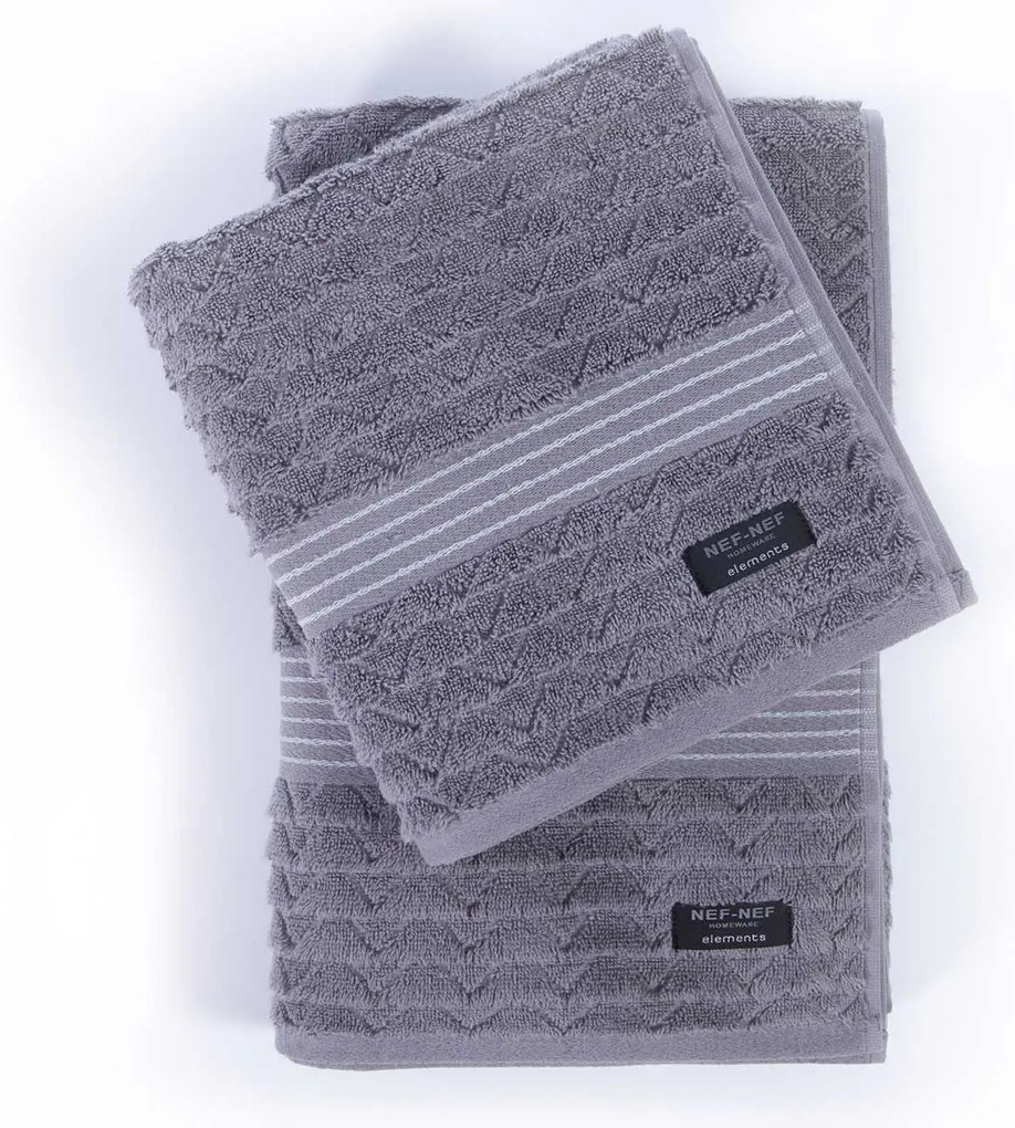 Πετσέτα Προσώπου (50x100) Nef-Nef Homeware Elements Elgyn Grey 600gsm