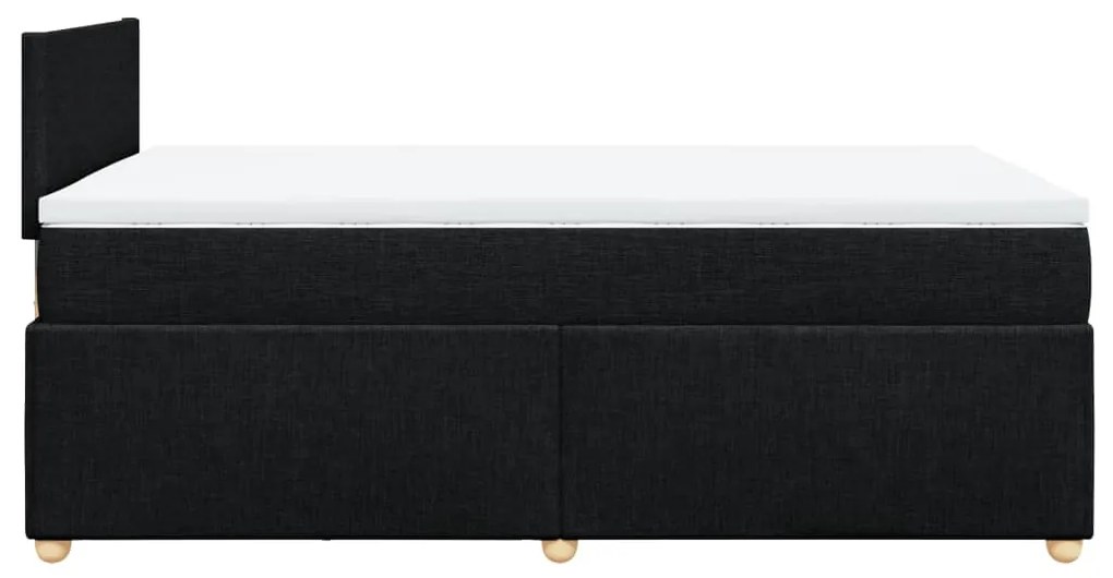 vidaXL Κρεβάτι Boxspring με Στρώμα Μαύρο 120x190 εκ. Υφασμάτινο