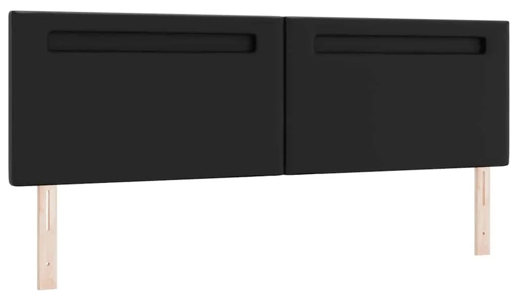 vidaXL LED κεφαλάρι Μαύρο 180 cm Τεχνητό Δέρμα