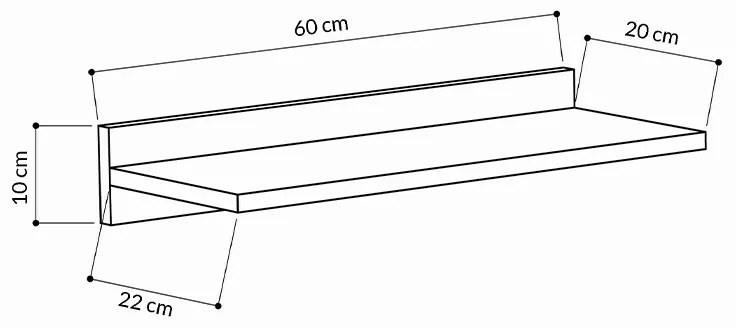 Ραφιέρα τοίχου μελαμίνης Hedda Megapap χρώμα λευκό 60x24x10εκ. - GP037-0040,3