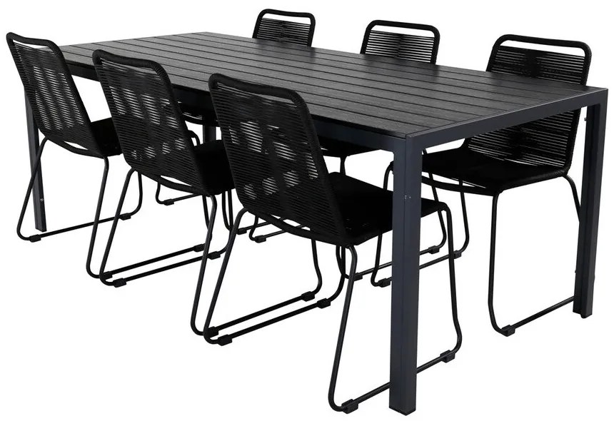 Σετ Τραπέζι και καρέκλες Dallas 3860, Polyξύλο, Σχοινί, Μέταλλο | Epipla1.gr