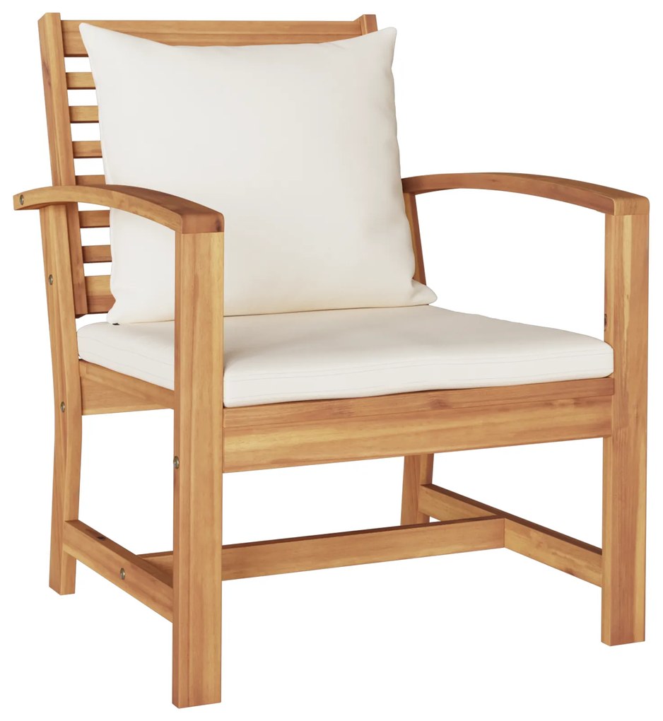 vidaXL Καρέκλες Κήπου 2 pcs Φυσικό 60 x 65 x 76.5 εκ Μασίφ ξύλο teak