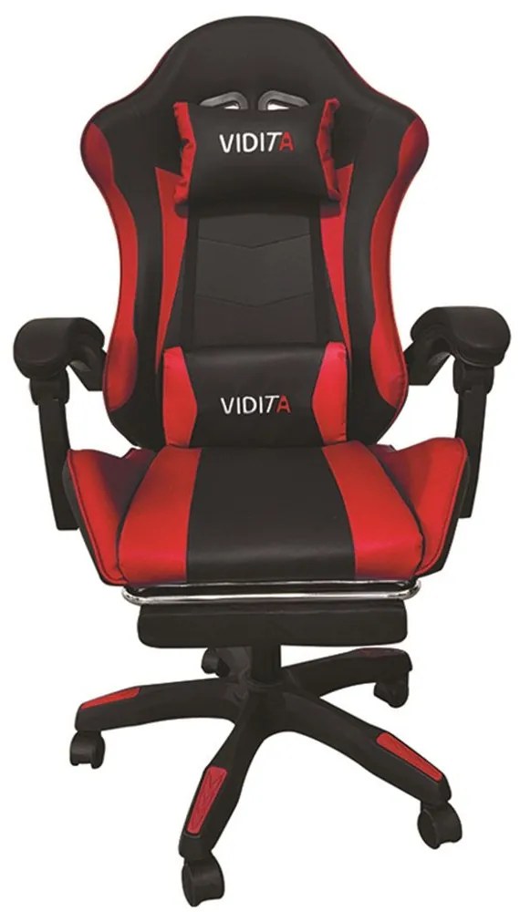 Πολυθρόνα Gaming Με Υποπόδιο A6060 01.0292 64x62x113-121cm Black-Red