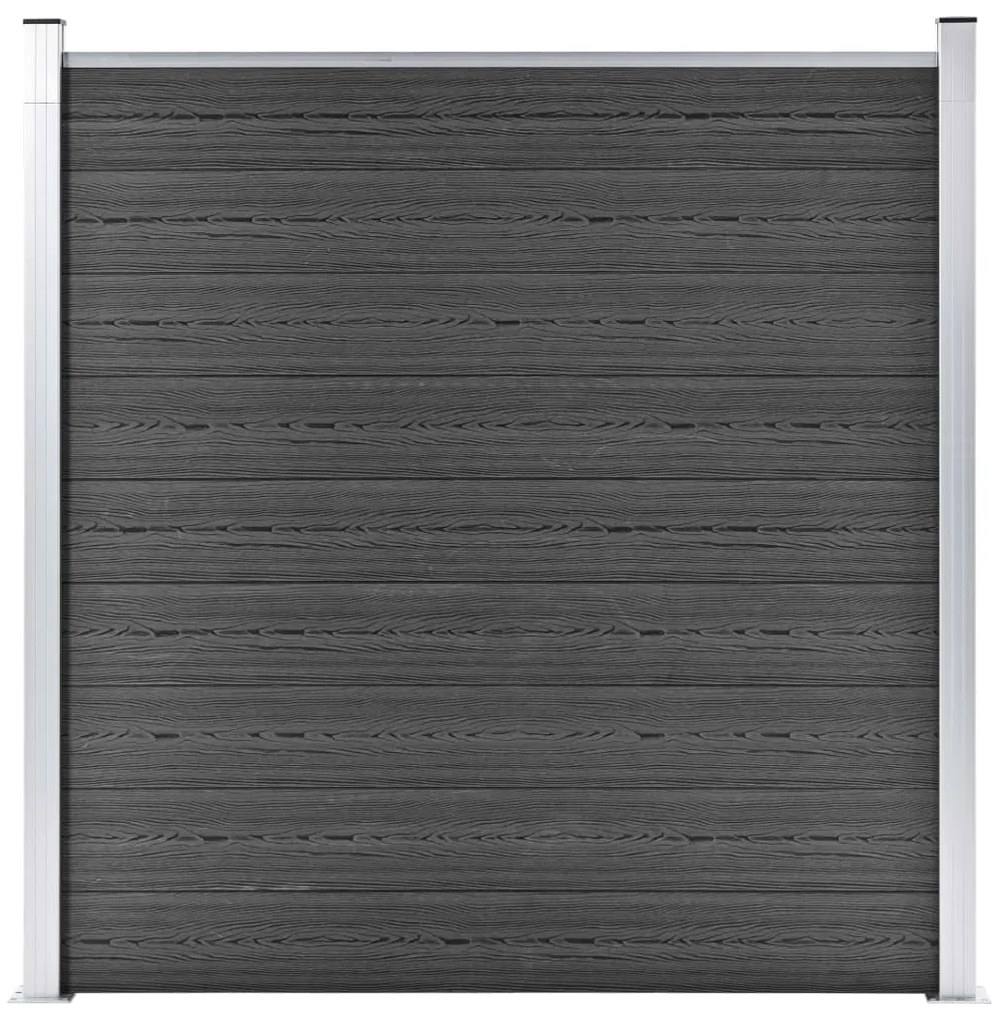 vidaXL Πάνελ Περίφραξης Μαύρο 180 x 186 εκ. από WPC