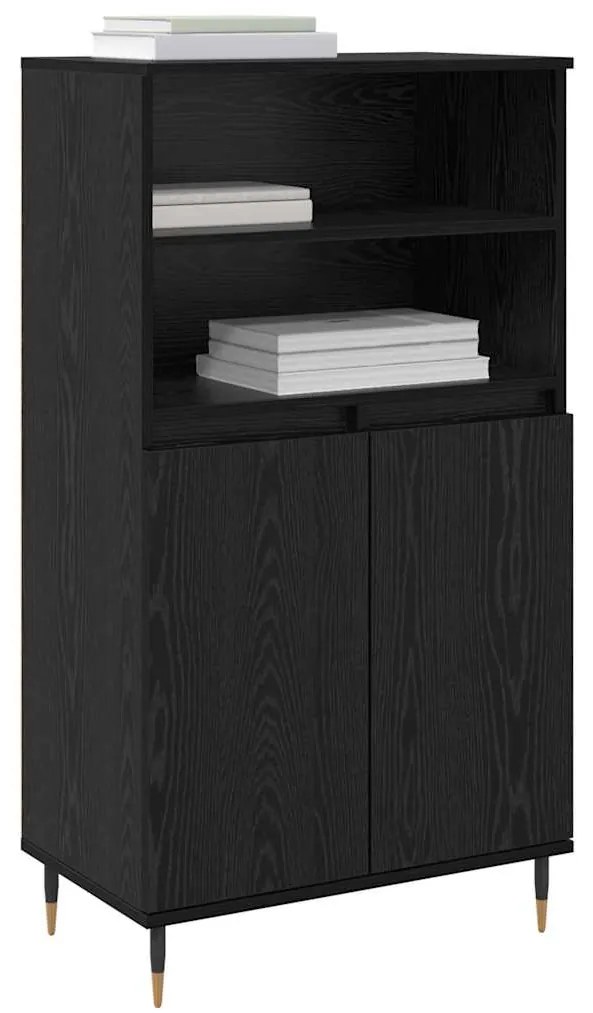 vidaXL Highboard με ράφι Μαύρο 60 x 36 x 110 εκ Επεξεργασμένο ξύλο