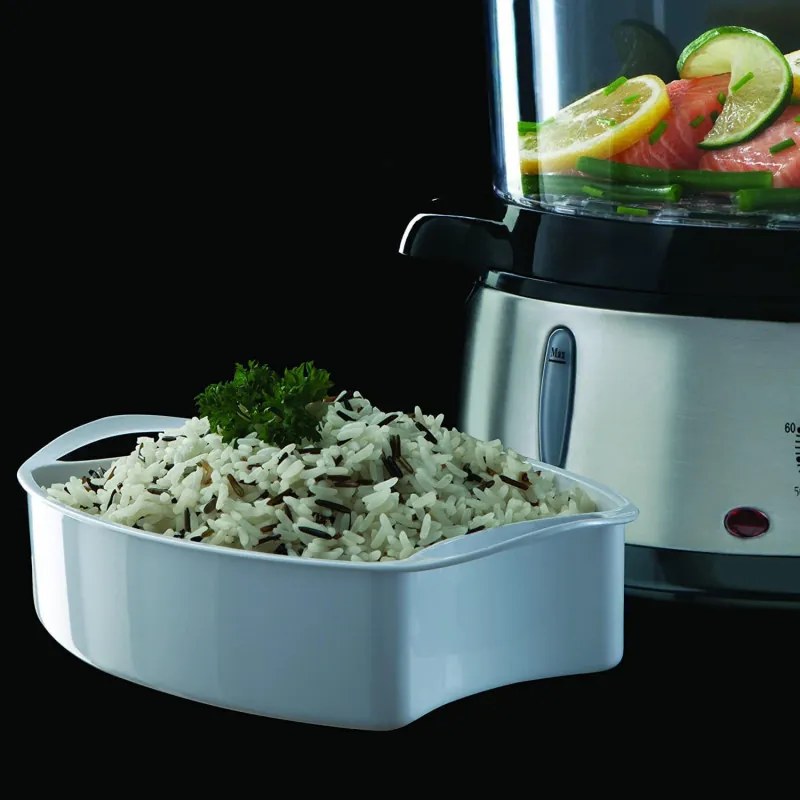 Ατμομάγειρας Russell Hobbs 19270-56, 800W, 3 επίπεδα, 9 λίτρα, Χρονοδιακόπτης 60 λεπτά, Ανοξείδωτο ατσάλι