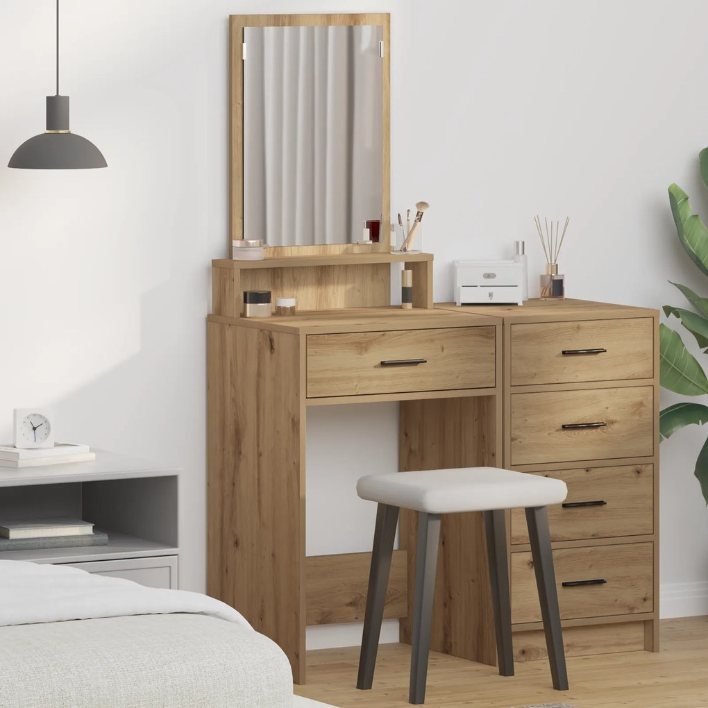 vidaXL Τουαλέτα με Συρτάρια Artisan Oak 50x41x140 εκ