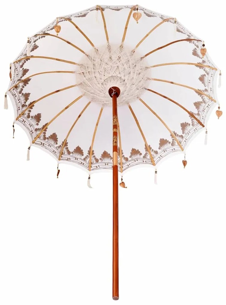 vidaXL Μπαλινέζικη Ομπρέλα Κρεμ (180-190) x 260 εκ.