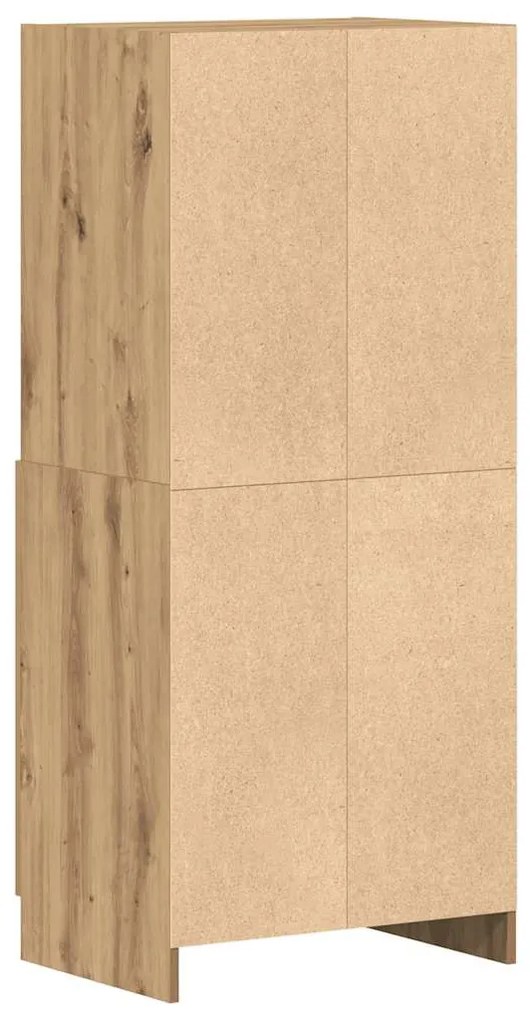 Ντουλάπι Κουζίνας Αρτισιανή Δρυς 57x41,5x131,5 εκ. Επεξεργ.Ξύλο - Καφέ