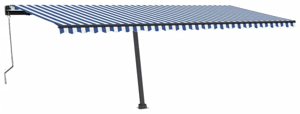 vidaXL Τέντα Αυτόματη με LED &amp; Αισθητήρα Ανέμου Μπλε/Λευκό 600x300 εκ.