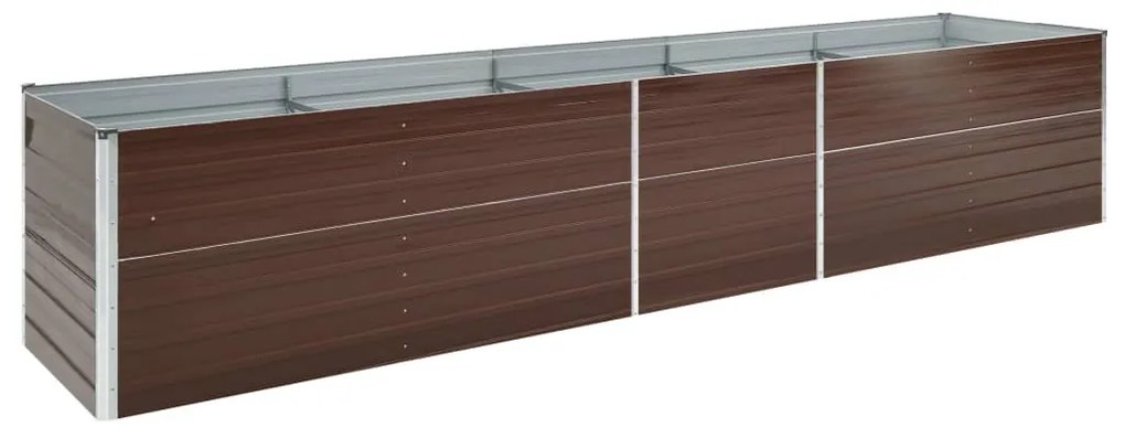 vidaXL Ζαρντινιέρα Υπερυψωμένη Καφέ 400x80x45 εκ. Γαλβαν. Χάλυβας