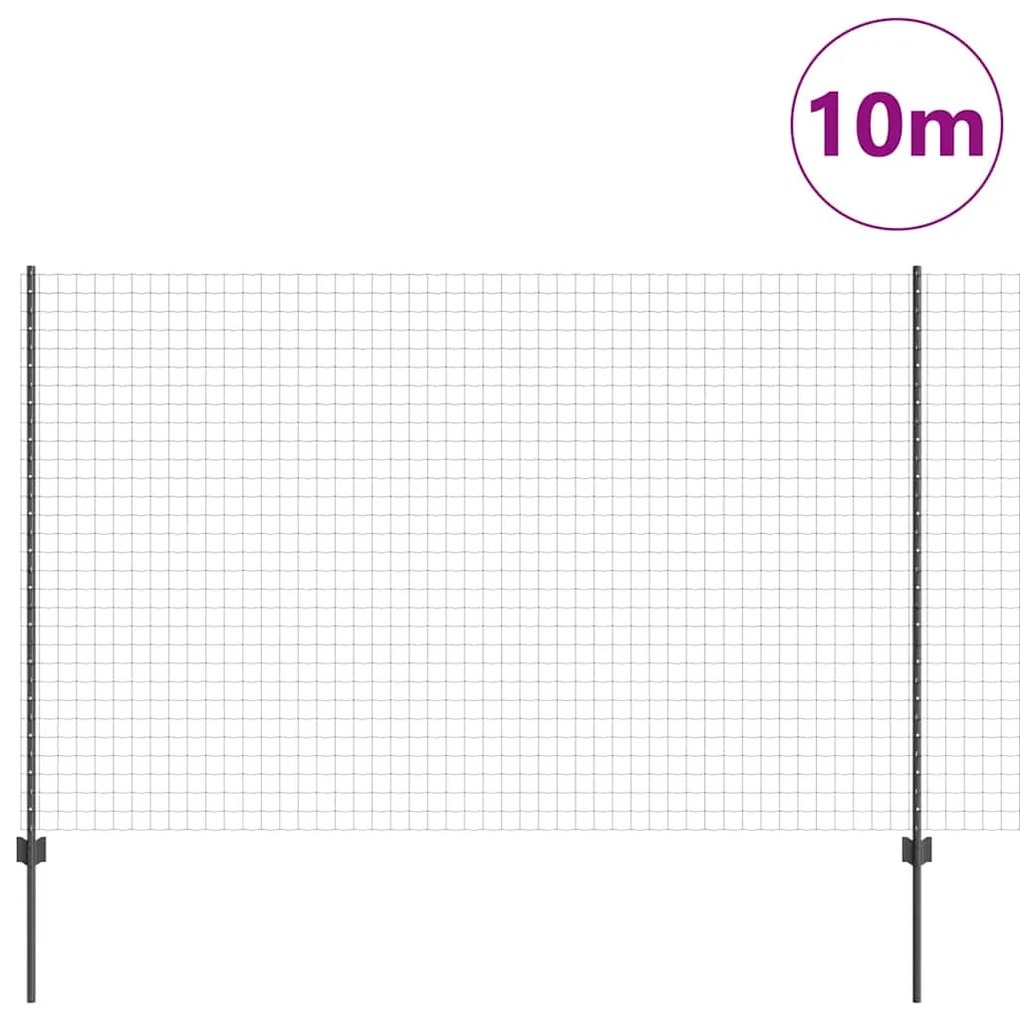vidaXL Φράχτης με Στήλες. Γκρι 1.6 x 10 m Ατσάλι
