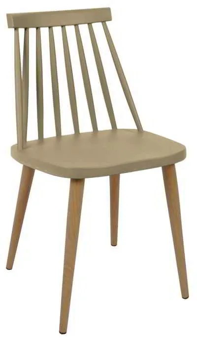 Καρέκλα Μεταλλική LAVIDA Φυσικό, PP Tortora 43x48x77cm (Σετ 4 ΤΕΜ)