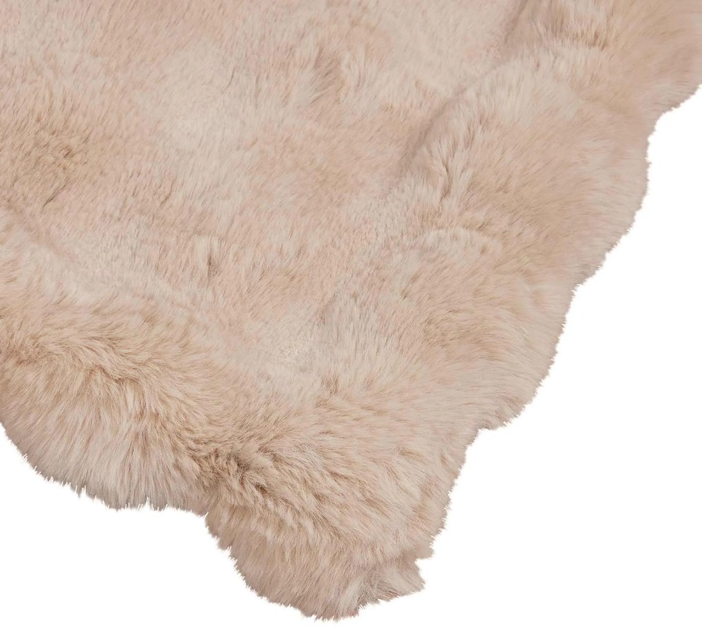 vidaXL Ψεύτικη κουβέρτα από κουνέλι Μπεζ 150 x 220 cm Πολυεστέρας