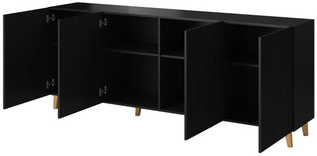 PAFOS chest of drawers 200 4D black/black DIOMMI CAMA-PAFOS-KOM-200-CZ/CZ