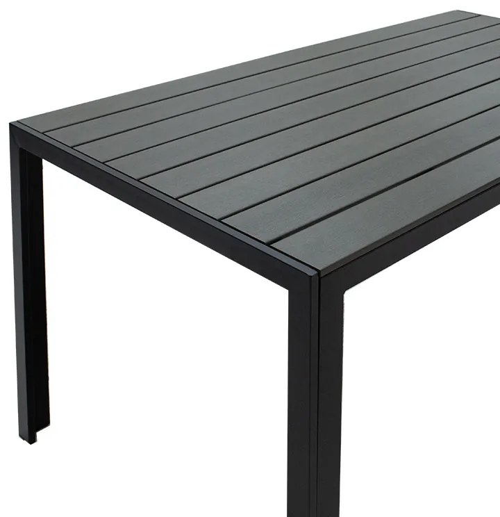 Τραπέζι Nares pakoworld αλουμίνιο ανθρακί-plywood γκρι 140x80x72.5εκ