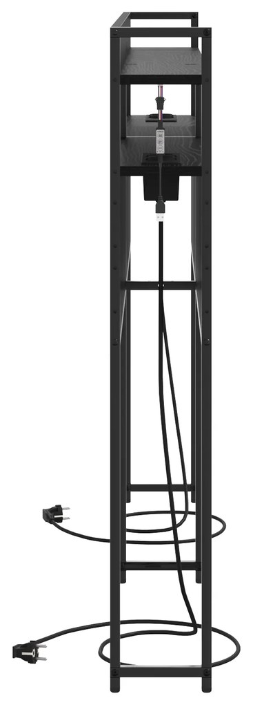 vidaXL Κεφαλάρι Αποθήκης με ράφι Μαύρη δρυς 150 cm Επεξεργασμένο ξύλο