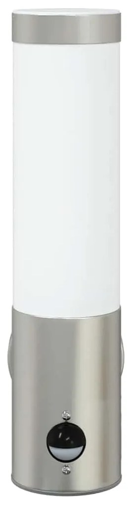 vidaXL Εξωτερικά Φωτιστικά Τοίχου 2 pcs Ασημί 12 x 7.5 x 29 εκ