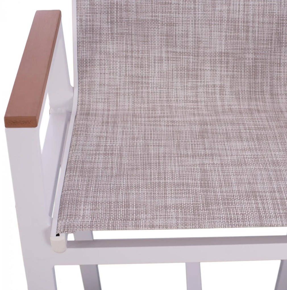 ΣΚΑΜΠΟ ΜΠΑΡ ΑΛΟΥΜΙΝΙΟΥ ΛΕΥΚΟ ΜΕ POLYWOOD 52 x 58 x 108 εκ. 52x58x108 εκ.