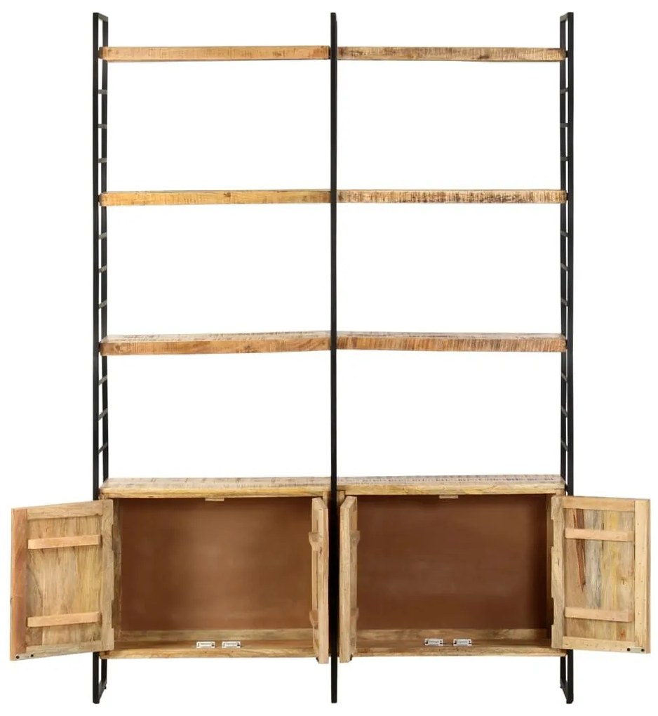 Βιβλιοθήκη με 4 Επίπεδα 124x30x180 εκ. Ακατέργαστο Ξύλο Μάνγκο - Καφέ
