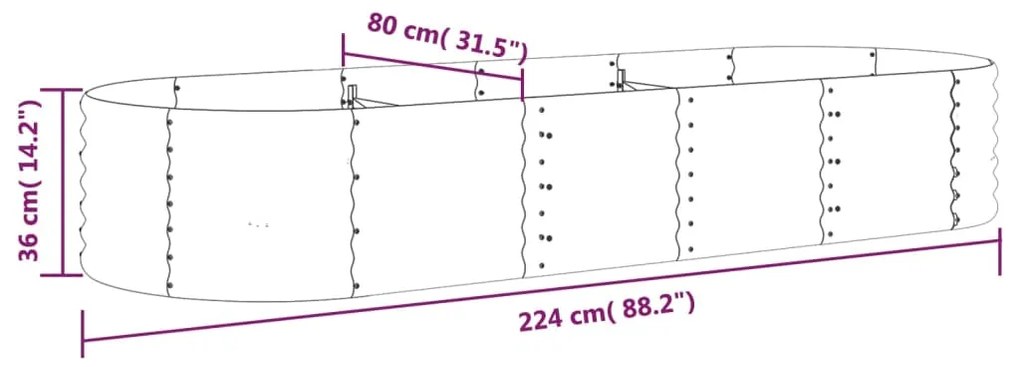 ΖΑΡΝΤΙΝΙΕΡΑ ΑΝΘΡΑΚΙ 224X80X36 ΕΚ ΑΤΣΑΛΙ ΜΕ ΗΛΕΚΤΡ. ΒΑΦΗ ΠΟΥΔΡΑΣ 318921